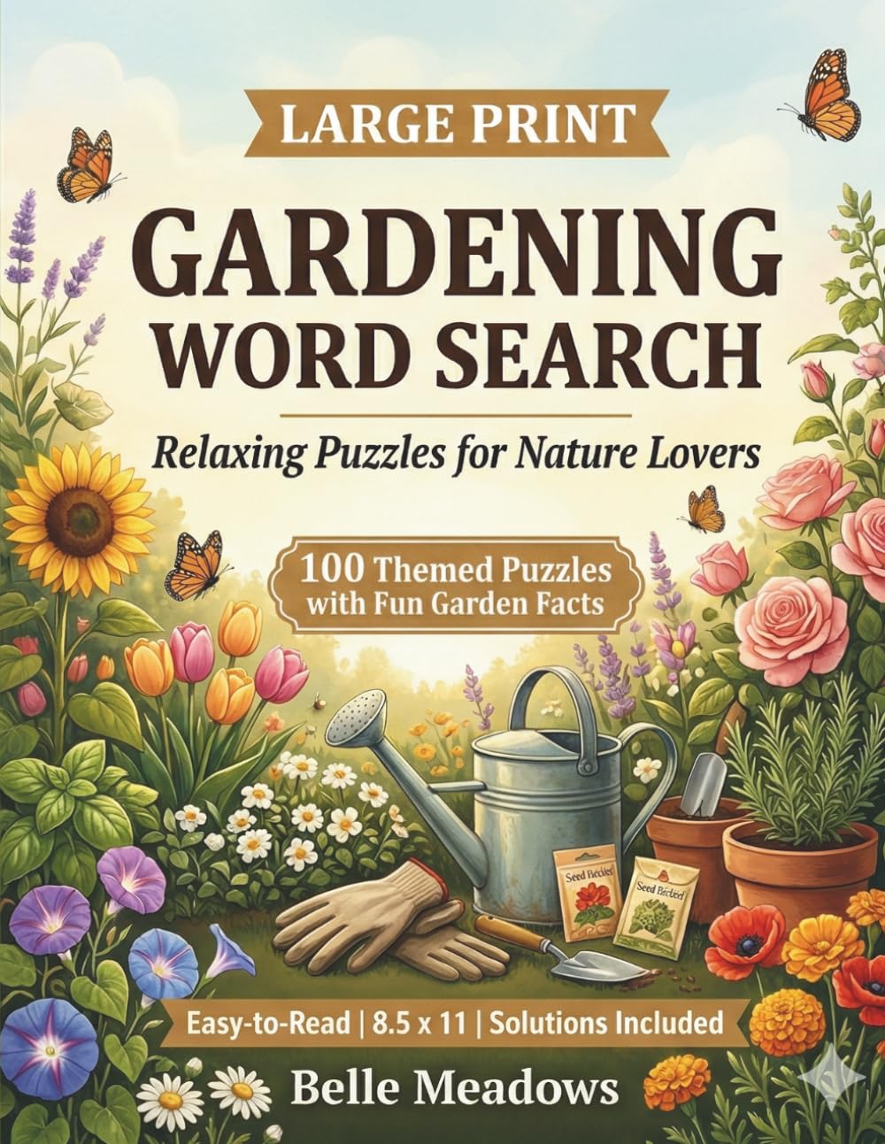 Gardening Word Search: Large Print Relaxing Garden-Themed Puzzles with Fun Facts and Full Answer Keys