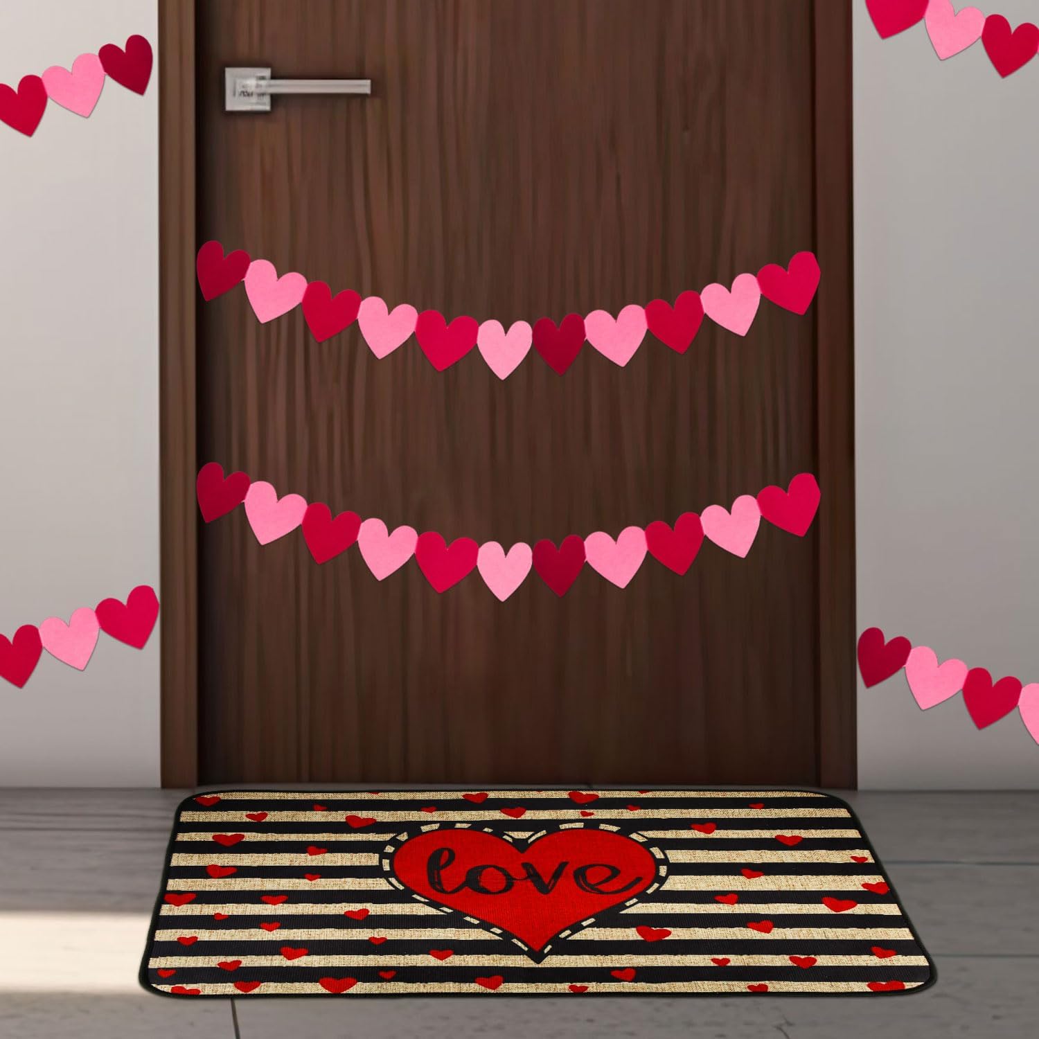 NQEUEPN Felpudo para el día de San Valentín y parte trasera