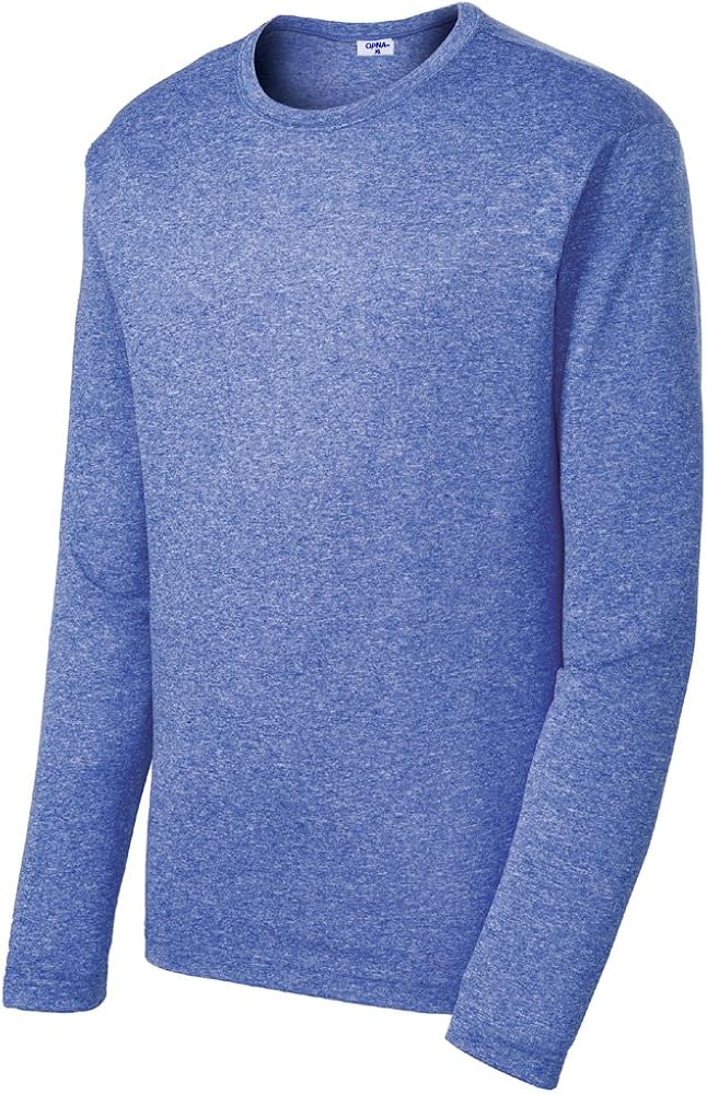 Opna Men's Long Sleeve Moisture Wicking Athletic Shirts Large Royal Heather