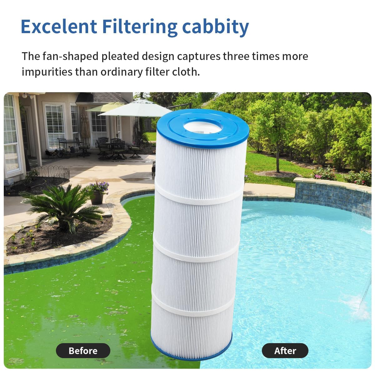 Paquete de 4 Cartuchos de Filtro de Repuesto para SwimClear C3025, C3030, PA 81, C-7483, FC-1225, FC-6425, Ultral-A3 Filtro para Piscina de SPA