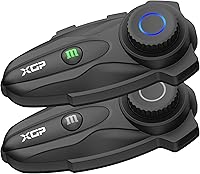 Vista 9 de Sistema de comunicación de intercomunicador de auriculares Bluetooth para casco de motocicleta, para 2 pilotos, compartición de música/Resistente al