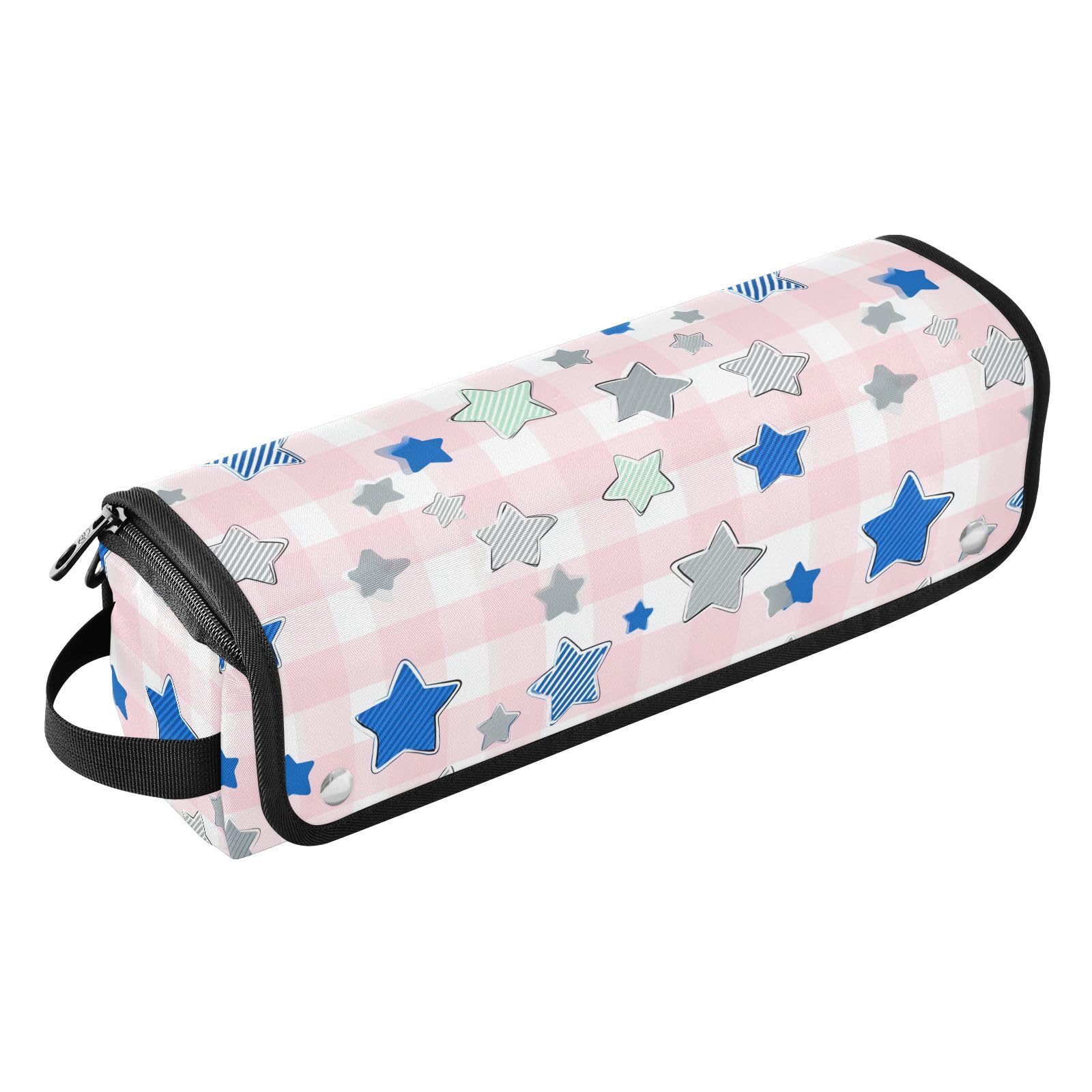 Star Gingham Hair Tools Bag for Hot Tools Straightener, Curling Iron,Hair Dryers,Haircare Accessories Portable Organizer for Women Heat Resistant Mat 2-in-1 Design-image-14