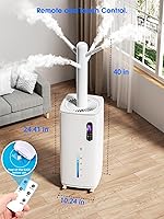 Vista 7 de 26L/5.7Gal Humidifier Large Room 3000 ft², Supersized Cool Mist, 38H Quiet Humidifiers for Bedroom, 2000mL/h Mist Output, Touch/Remote Control