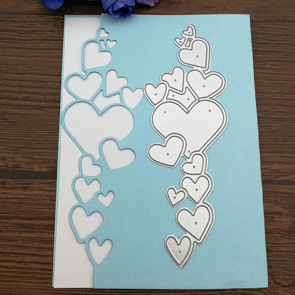 Kwan Crafts Set 4 Fustelle Metalliche Per Scrapbooking - Cuori Esterni E Interni, Acciaio, 12x10,9 Cm, Per Fustellatrici - 4