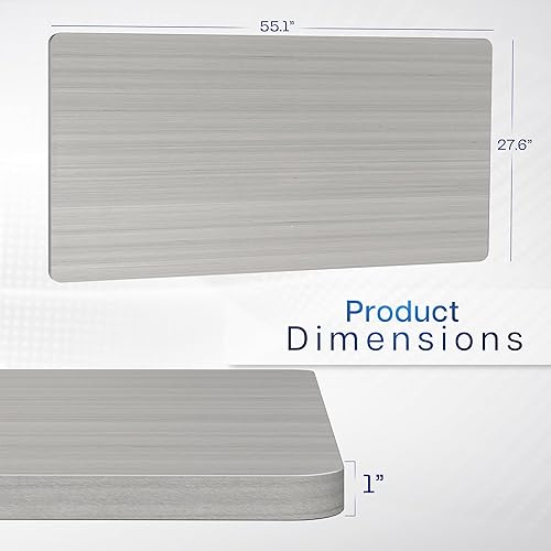 Vista 166 de VIVO DESK-TOP60G - Mesa universal de una pieza de 60 x 24 pulgadas, color gris oscuro, para marcos de escritorio estándar y sentados a pie, altura