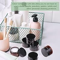 Vista 29 de 6 Pack 6oz Plastic Jars Containers with Lids Wide-mouth Refillable Leakproof Reusable Round Empty Jars for Travel Cosmetic Dry Food Spice Candy Clear