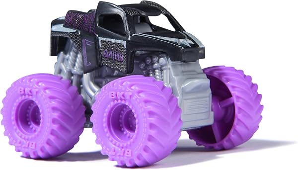 MONSTER JAM - Pack 3 Coches Monster Truck Marvel Oficial Escala 1:87 Metálicos: Black Panther, Capitán América y Iron Man - Coches para Niños - Juegos Infantiles - Juguetes Niños 3 años + - 5
