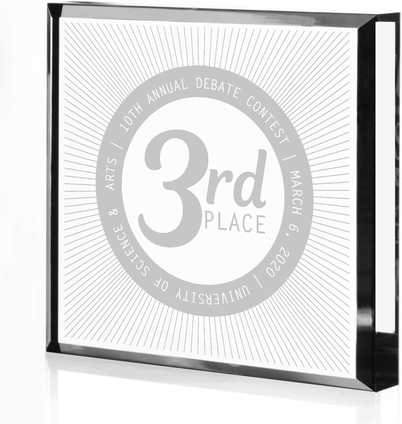 Custom Award Design Plaque-Laser Engraved Keepsake Paperweight- School Corporate Motivational Contest Trophy, Appreciation for Employee Student Seminars Work Party, Competition