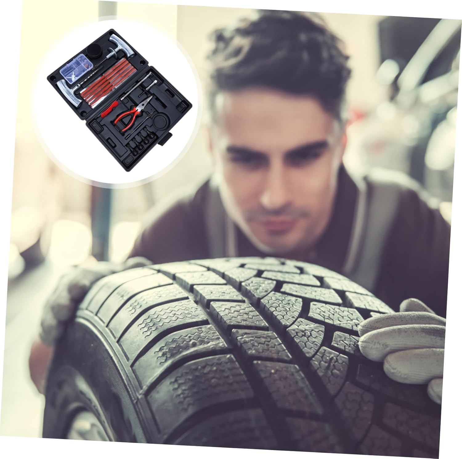 Essential Car Tire Repair Kit 67pc Tool Set Easy to Handle for Diyers and Mechanics