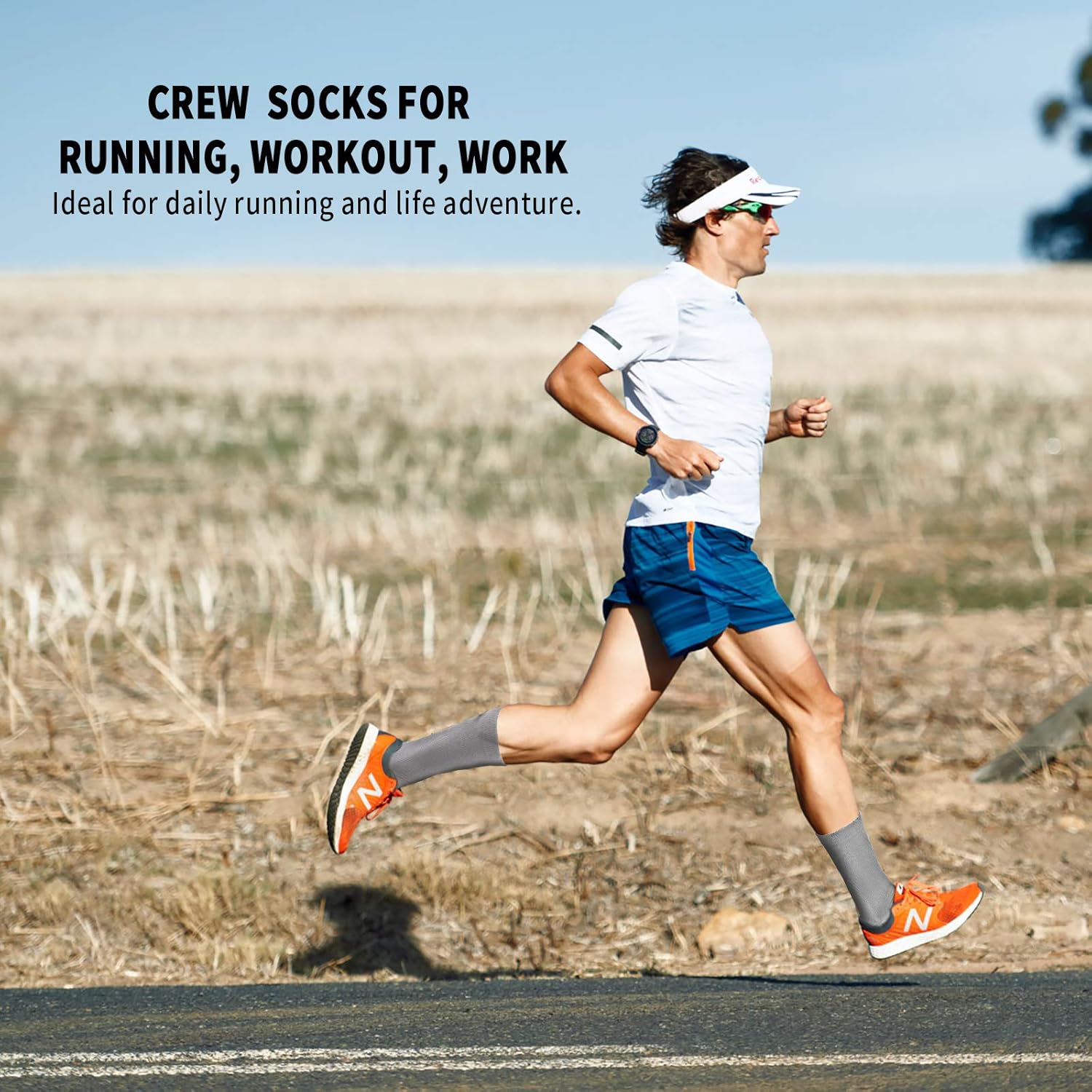 PAPLUS Compression Athletic Crew Socks (6 Pairs) for Men & Women - Image 2