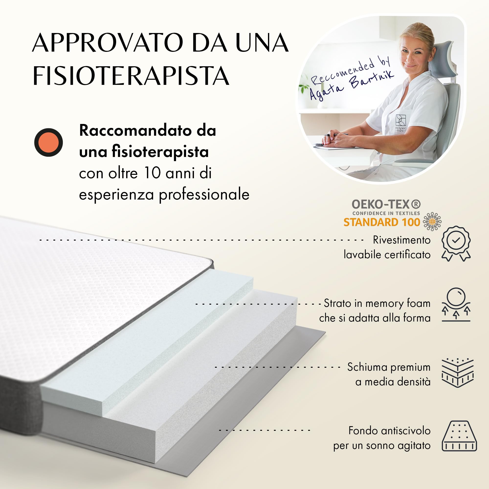 Materasso pieghevole 120x195 cm, 14 cm – comodo letto ospiti, salvaspazio