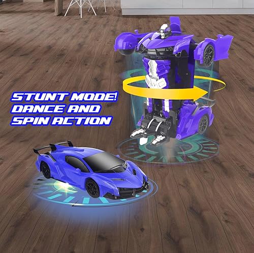 Miniatura 3 de Mindscope Turbo Twister 2 en 1 Blue Morpher RC Car que se transforma en un robot
