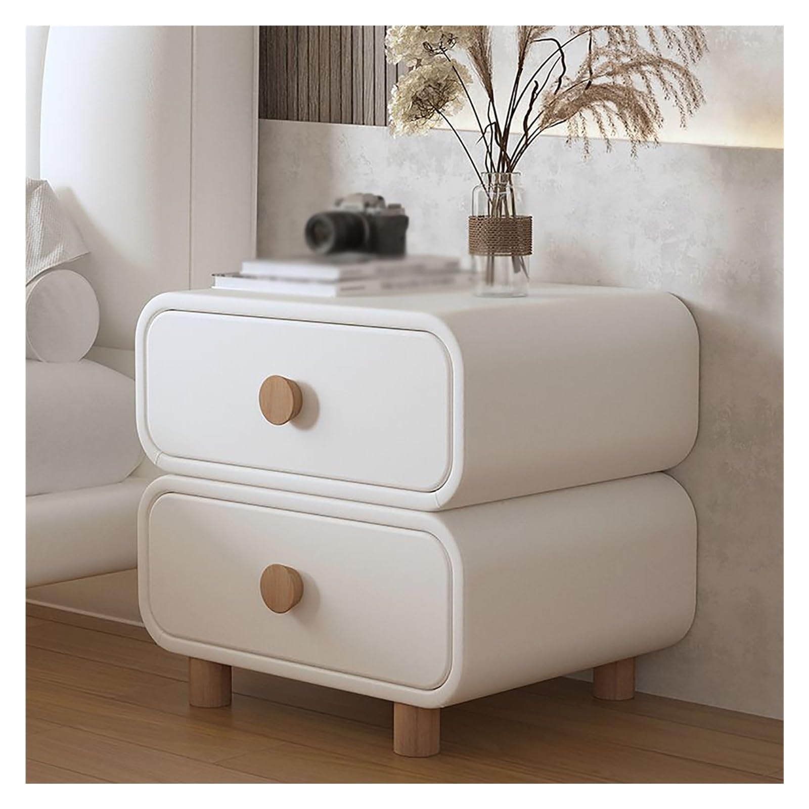 Table de chevet moderne à 2 tiroirs pour chambre ordonnée