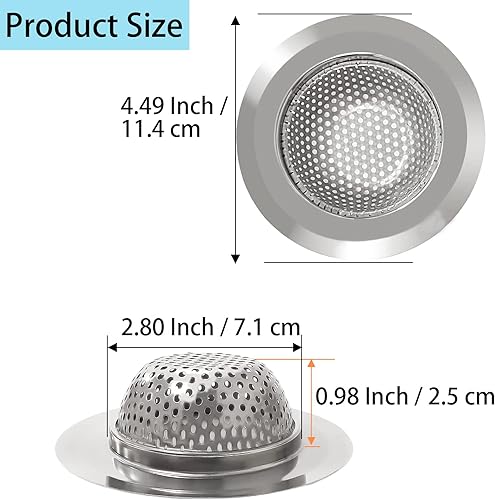 Miniatura 2 de YouOKLight Colador de fregadero de cocina, colador de fregadero, drenaje de fregadero de cocina, cesta de colador de fregadero de acero inoxidable,