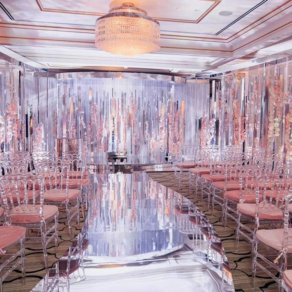 4×66 ft Wedding Decorations Mirror Aisle Runner Double