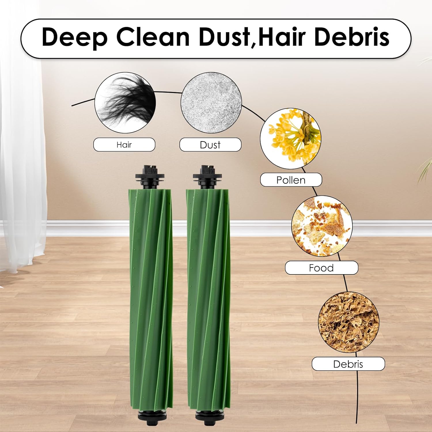 (2 Pack) Roomba Plus 505 Combo Replacement Roller Brushes for iRobot Roomba Plus 505 Combo robot + AutoWash dock/Roomba Plus 405 Combo/Roomba 205 Robot Vacuum, Main Brushes, Accessories Kit