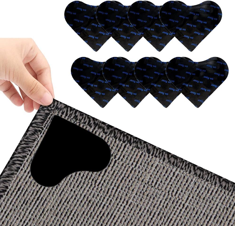 JTCMOJS Carpet Tape 8PCS Double Sided Washable Removable Anti Curling