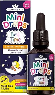 Mini Drops Bed Time 50ml – Supports Restful Sleep and Calm – Natural Supplement for Kids 3 Months to 5 Years at Bedtime – Vegan, Gluten-Free, Non-GMO – Easy Dropper – No Added Sugar