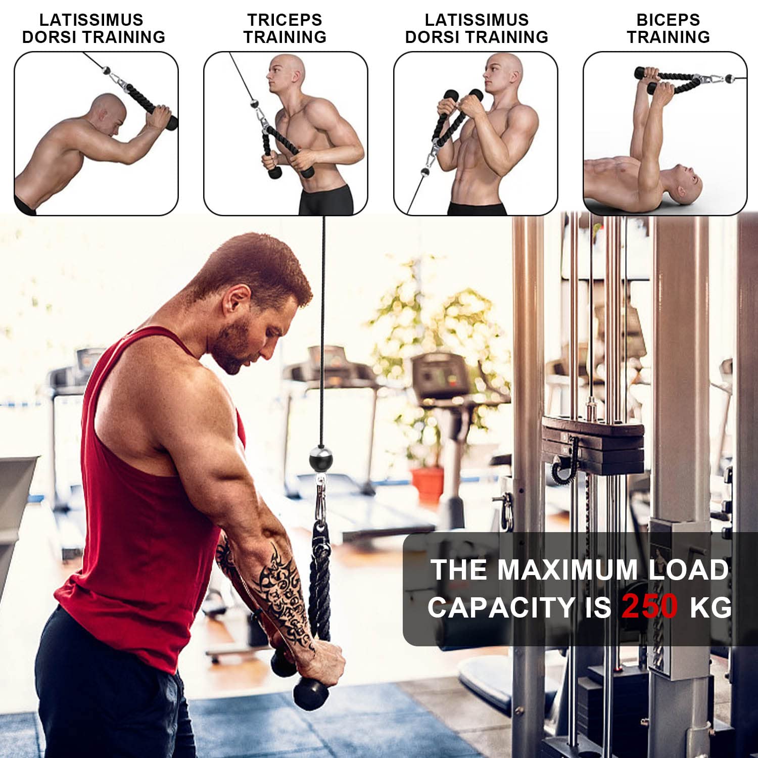 Cavo Per Attrezzi Fitness Taeku 6mm - Acciaio Con Rivestimento PU, Lunghezze 1.5/2/2.5m, Portata 250kg - Foto 10