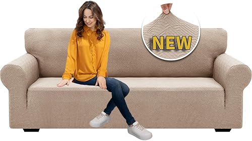 XINEAGE - Fundas para sofás de 3 cojines, fundas para sofá de 1 pieza, con alta elasticidad, suaves y lavables, protector de muebles antideslizante