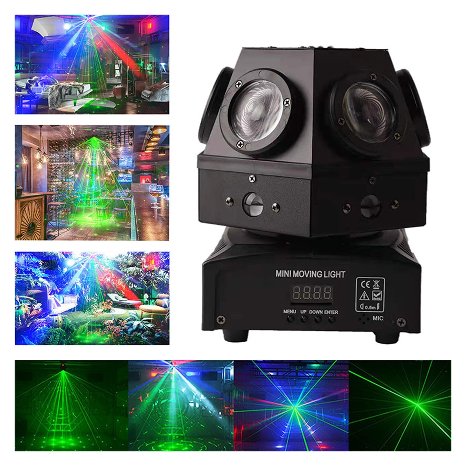 Profesjonalny projektor światła stroboskopowego 60W z ruchomą głowicą świąteczne oświetlenie LED DMX512 muzyka DJ dyskotekowe dla domu Na imprezy i do klubów