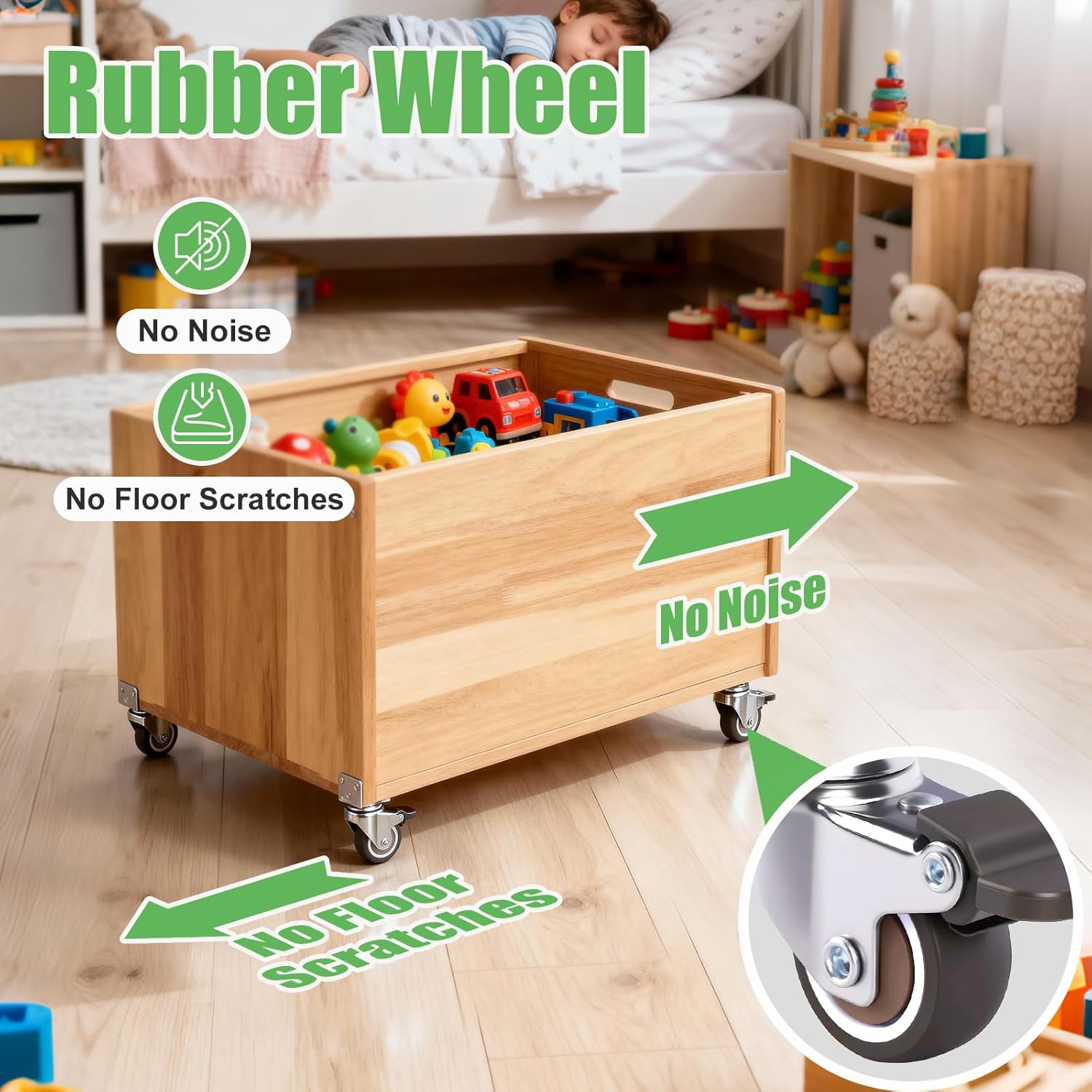 4Pcs 1.5" Swivel L-Bracket Caster Wheels, Small Heavy Duty Side Mount L-Shaped Plate Casters, Silent Rubber Wheels for Furniture, Cabinet, DIY Project, Capacity Lbs: 194Lbs (with 2 Brakes)