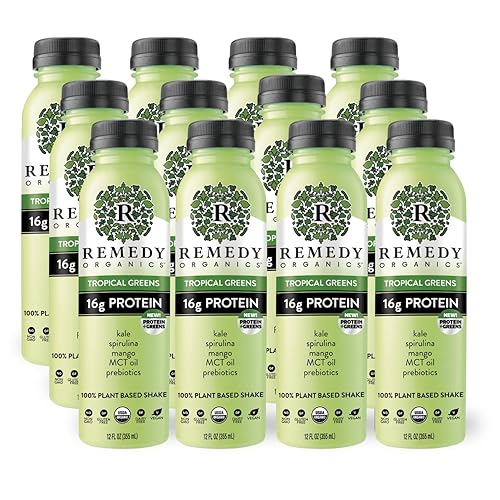 Remedy Organics Tropical Greens 12-Pack | Plant Based 16g Protein