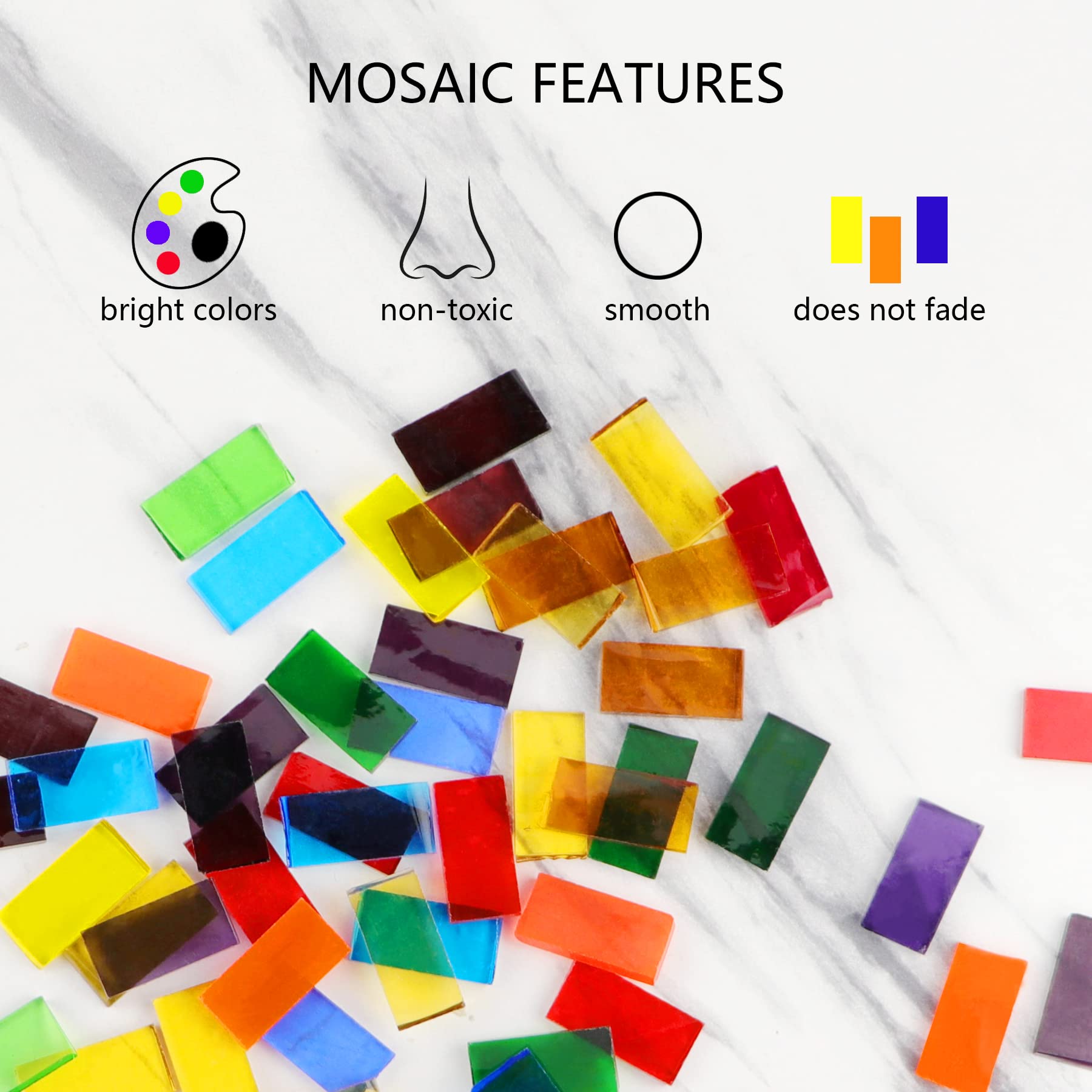 ガラスタイル2個セット　ぴぃすけ屋 Amazon.co.jp: モザイクタイル ガラスタイル 200g透明ガラスモザイク