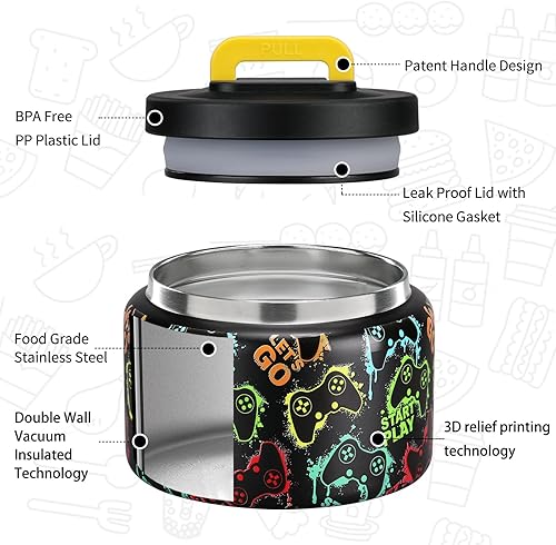 Miniatura 2 de MAISON HUIS Tarro térmico de sopa de 8 onzas con aislamiento al vacío de boca ancha, a prueba de fugas, contenedor de almuerzo para bebidas