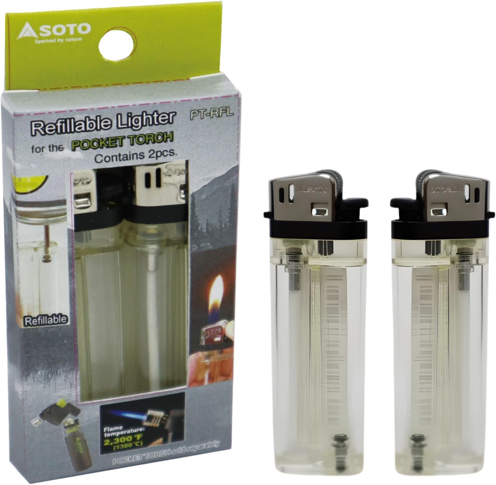 Pocket Torch - Refillable Lighters for Camping and Outdoor Use, Lighter is Empty - Fuel NOT Included, Different Variations Available