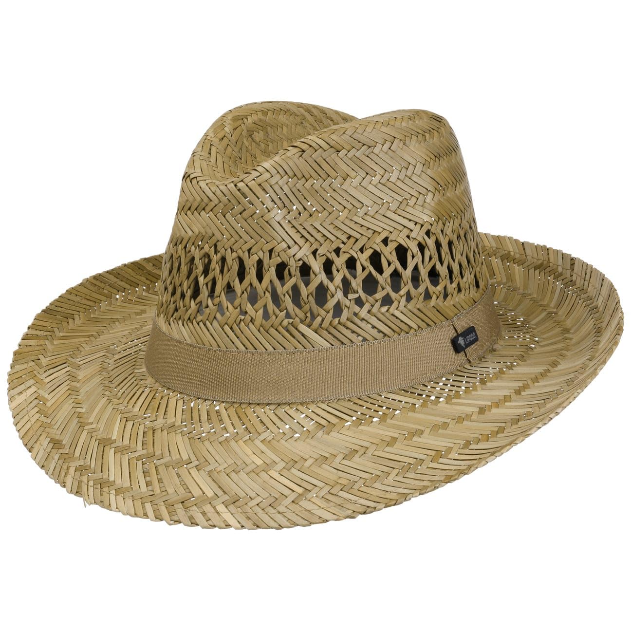 LIPODO Sombrero de Paja Classic Fedora Hombre - Made in Italy Verano Sol con Banda Grosgrain Primavera/Verano