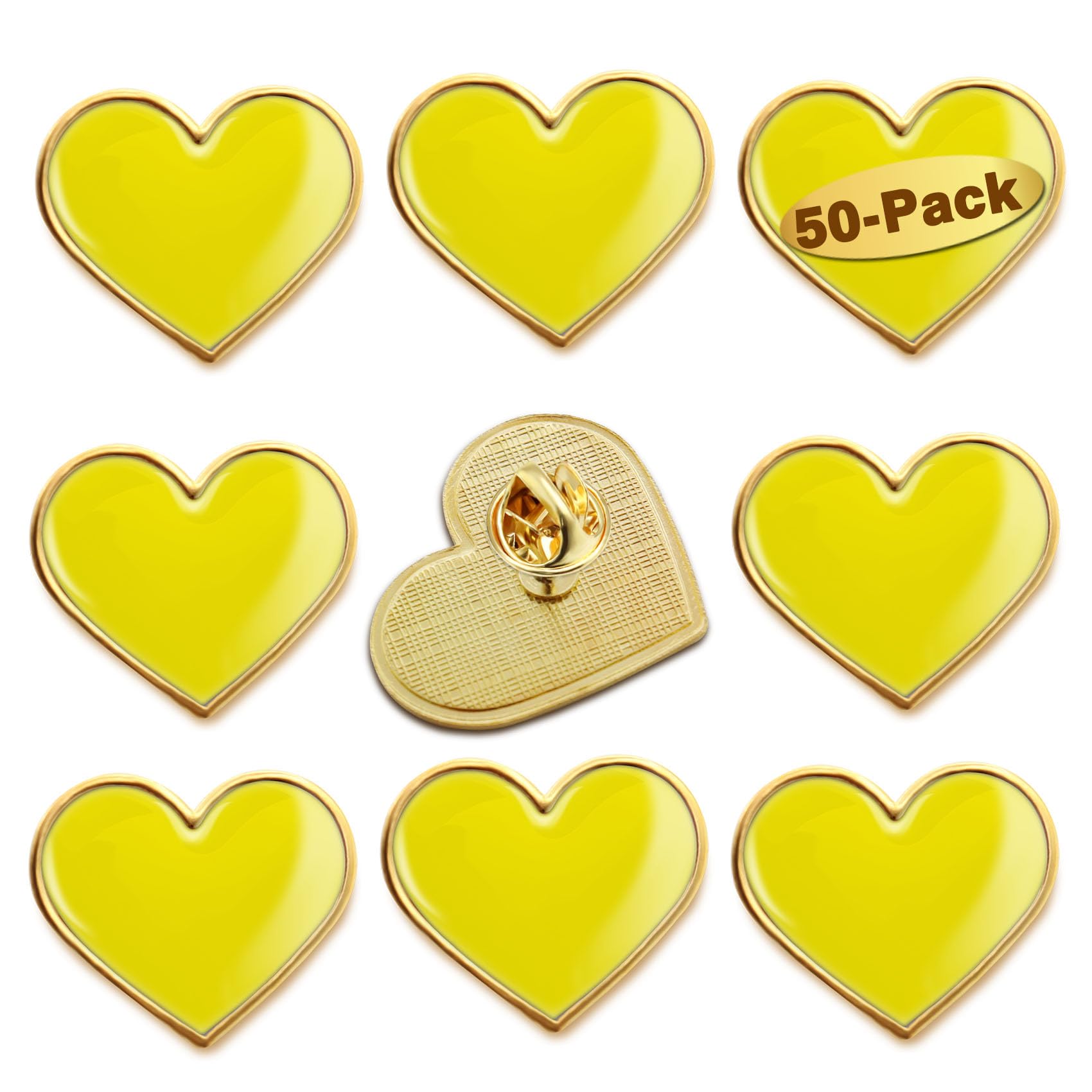 12/25/50/100Pcs Multicolor Heart Love Lapel Pins Bulk - Metal Heart Health Brooch Badge For Men Women Clothes Bags Hats