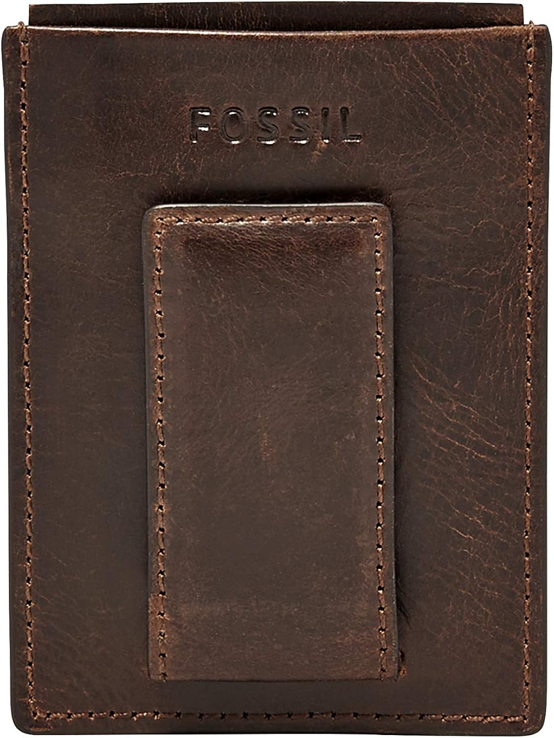 Miniatura 3 de Fossil Funda magnética minimalista de cuero para hombre con clip para dinero y bolsillo frontal