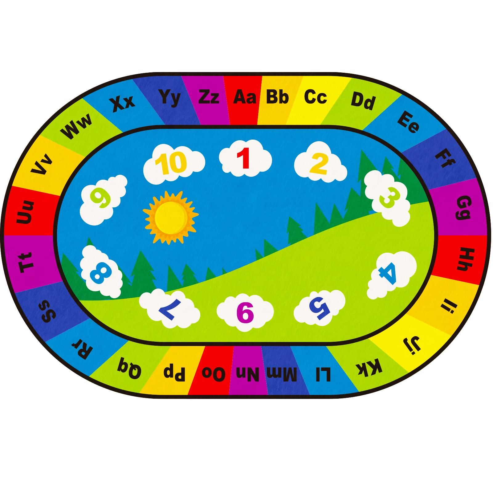 Timgle ABC Alphabet Number Classroom Rug Early Learning Kids Rug Carpet