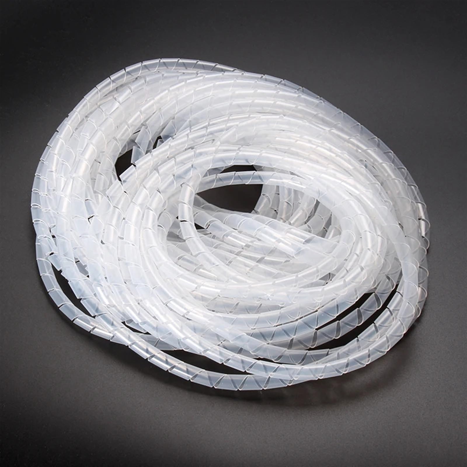 Enrollador Protector de Envoltura de Cable de 12 Metros, diámetro Interior de 8 mm, Organizador de Alambre en Espiral Flexible, Tubo de Almacenamiento de Cable, Cubierta de Tubo(White)
