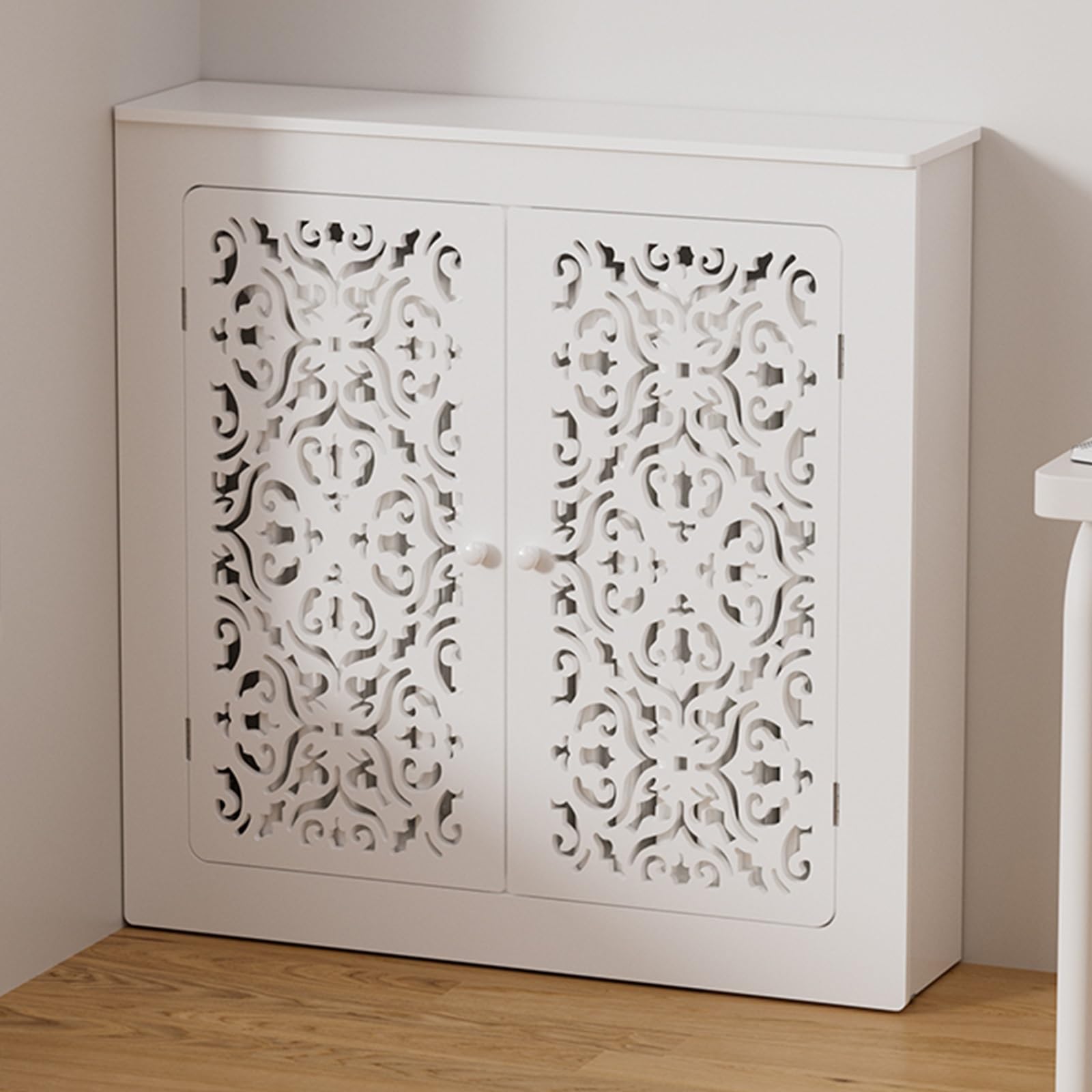 Armario con cubierta de radiador, organizador de almacenamiento decorativo para el hogar y la oficina, diseño versátil para baño y áreas de estar