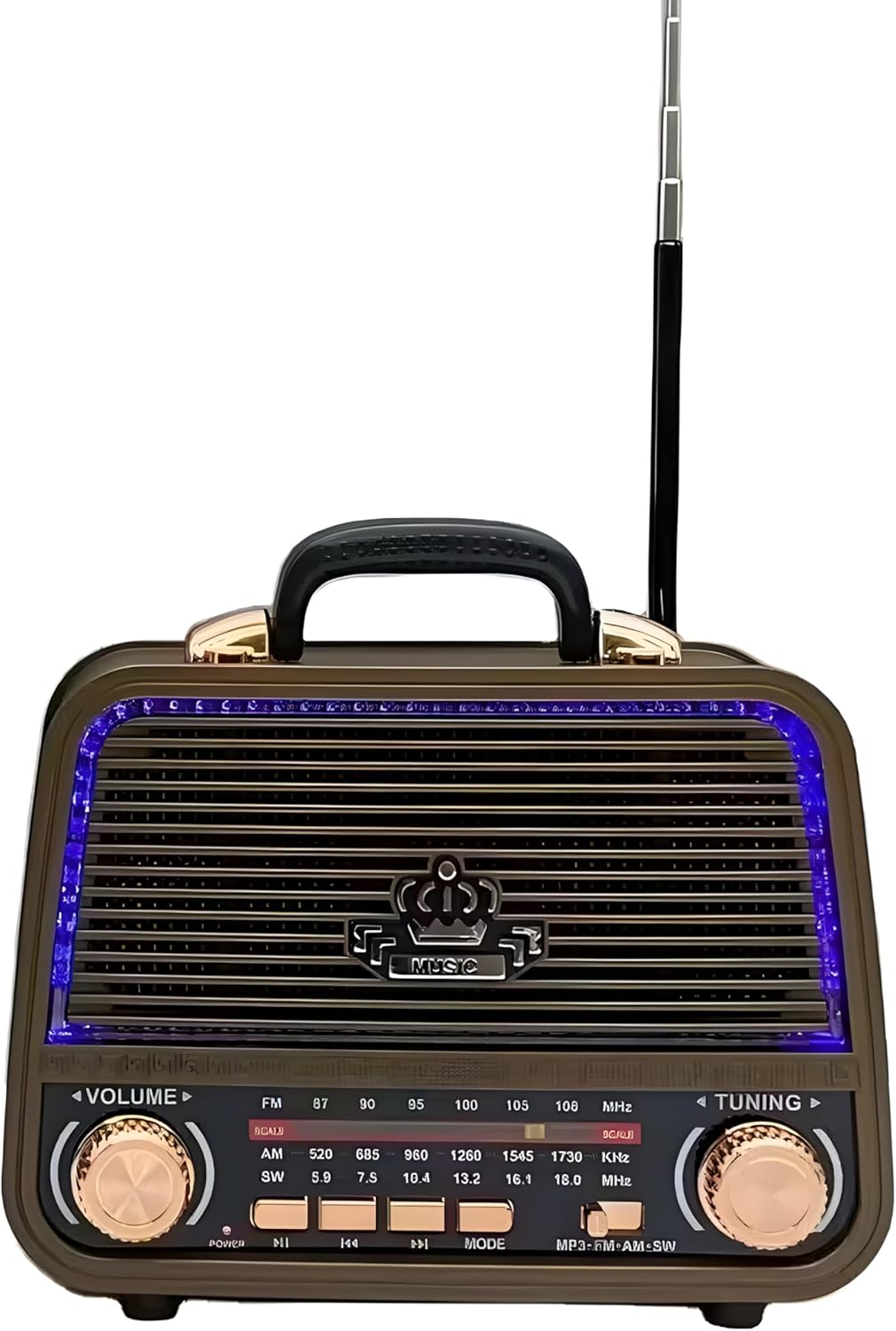 أمام view of MD-1308BT radio with controls labeled