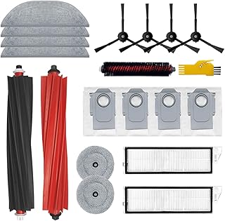 Kit d'accessoires pour roborock S8 MaxV Ultra Robot Aspirateur Pièces de rechange 19 Packs 1 jeu de brosses roulantes, 2 filtres, 4 brosses latérales, 6 serpillières, 4 sacs à poussière