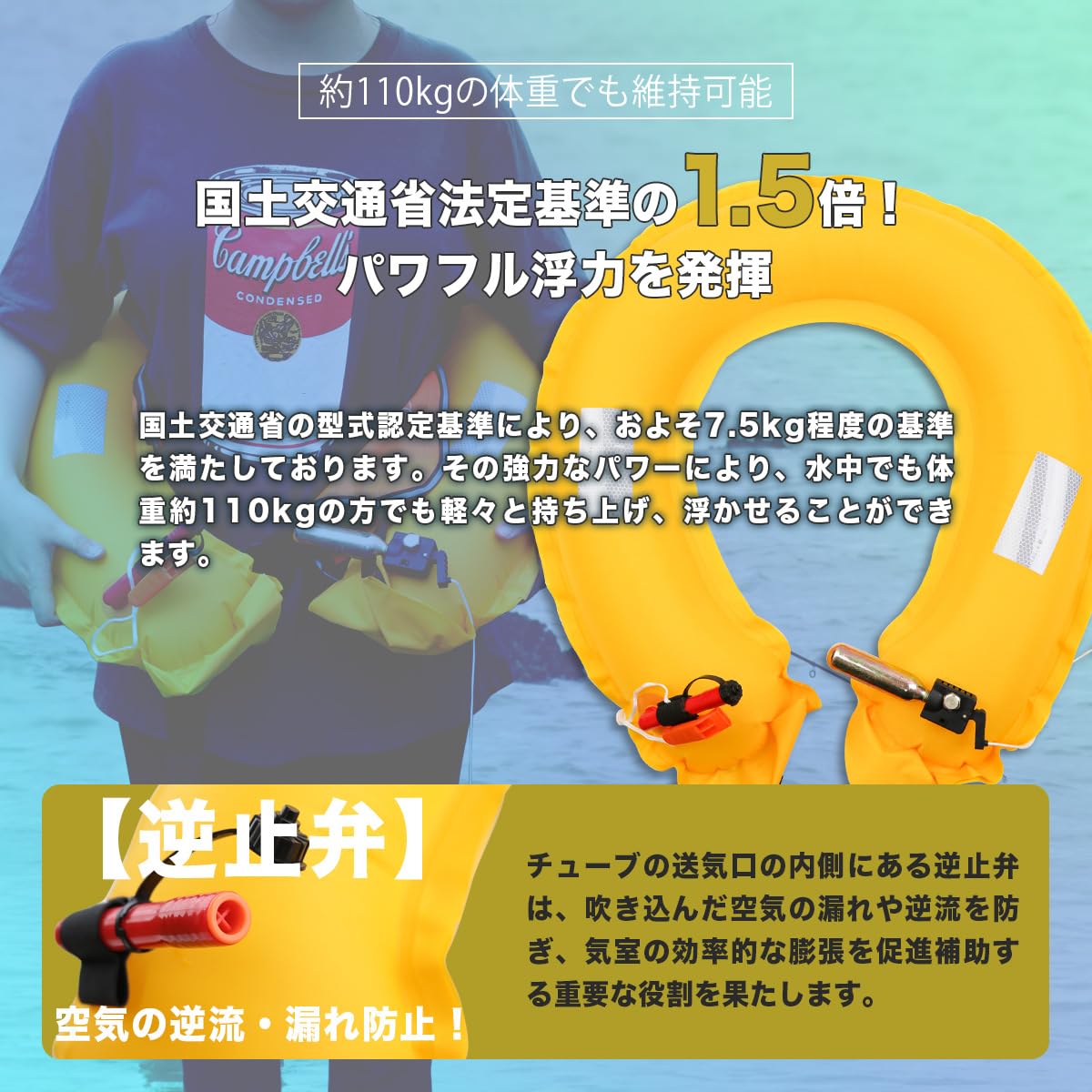Amazon | ライフジャケット ベルト式 手動膨張タイプ ロイヤルブルー