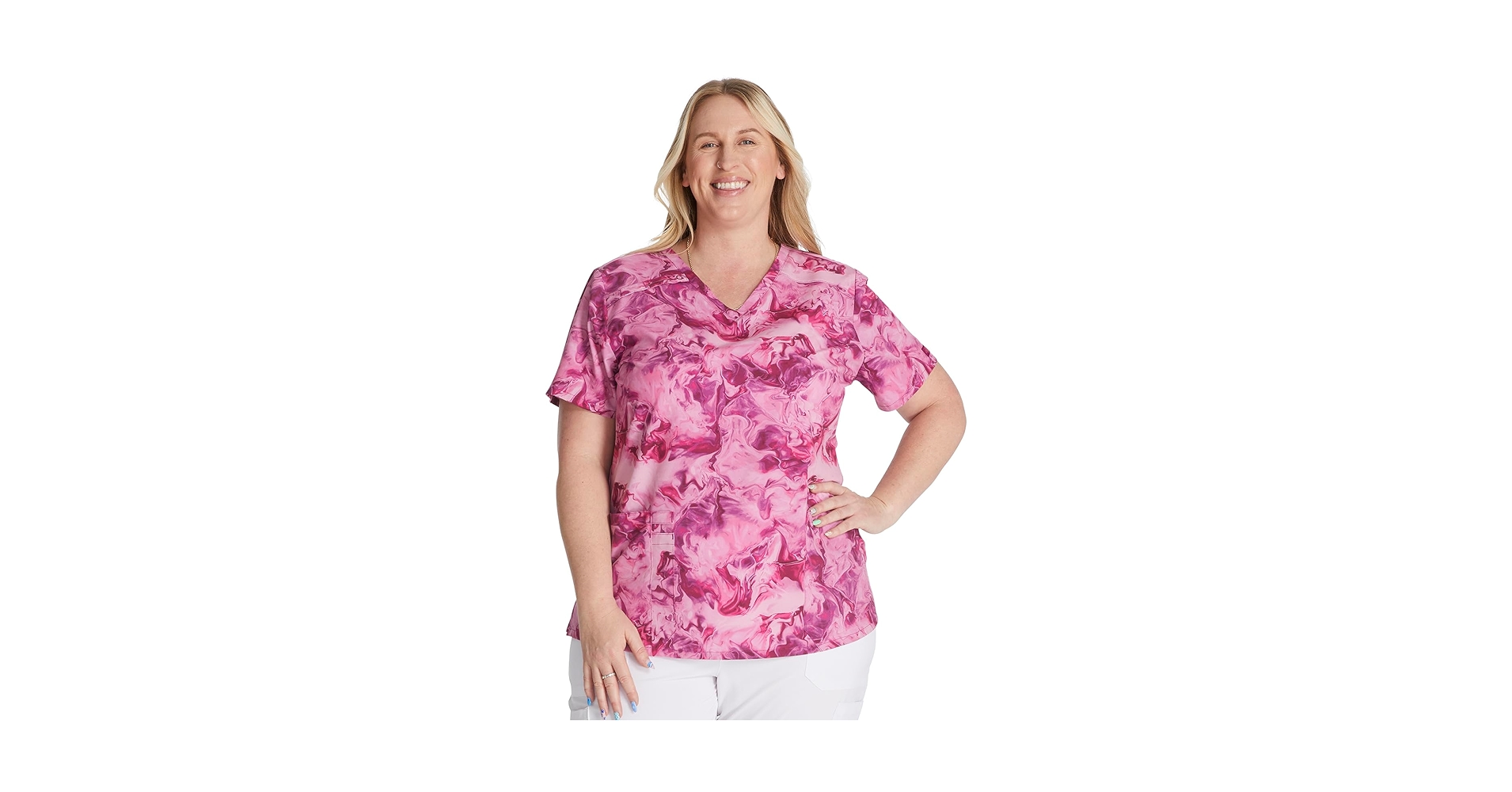 Amazon.com: Dickies EDS Women Scrubs Top V-Neck Print DK616