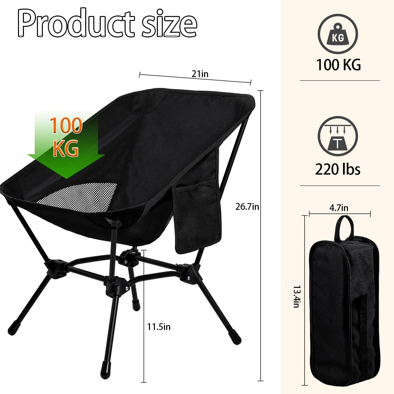 Camping Chairs Lightweight Folding Camping Chair - Portable Outdoor Chair  For Beach, Hiking & Picnic Folding Chair