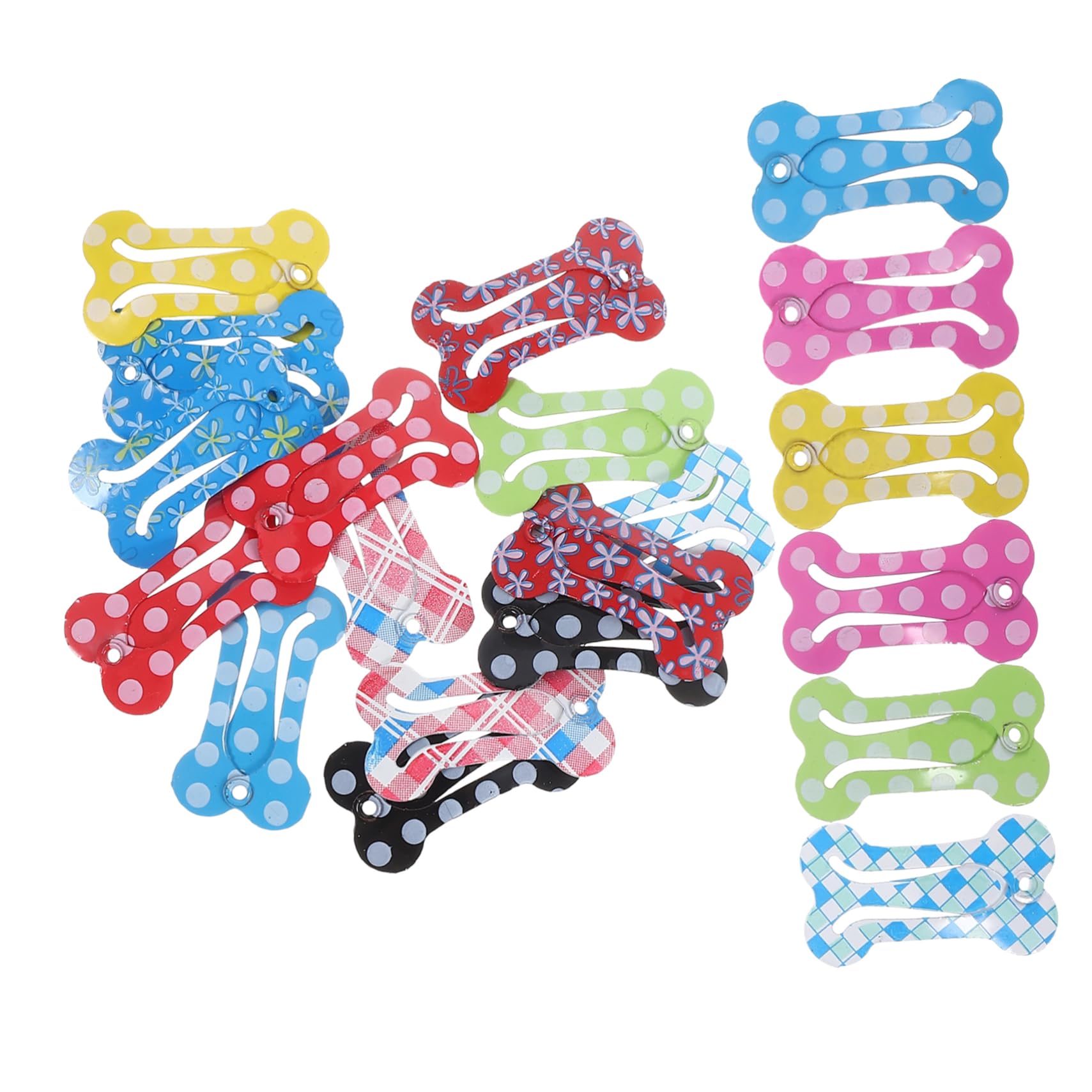 CLISPEED 20pcs Bone Shape Pet Hair Clips Durable Accessories for Dogs Random Color Grippers for Parties Daily Wear and Photo Shoots Random Color
