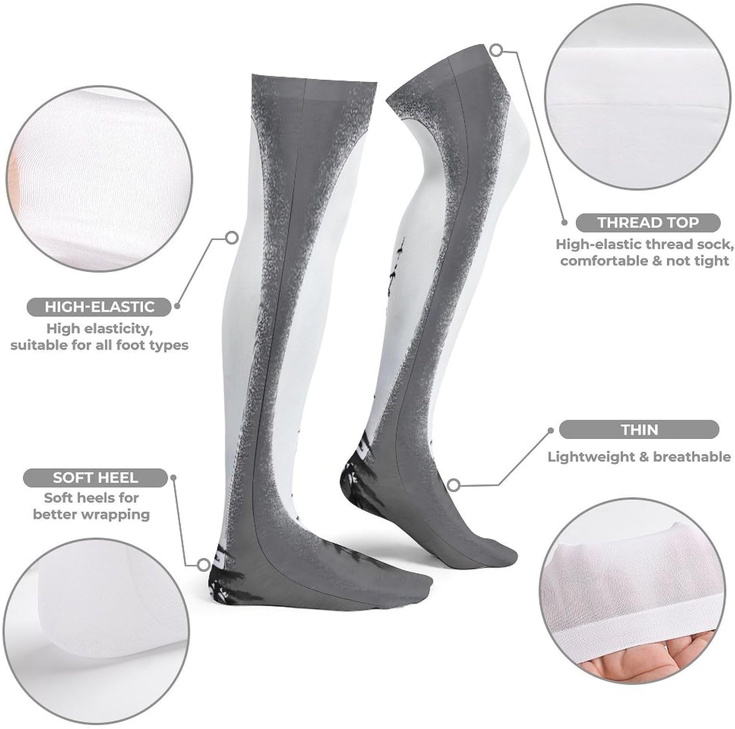 Moon Pine Tree Women High Waist Fishnet Stockings Stretch Mesh Pantyhose Sexy Trendy Legwear for Daily Wear