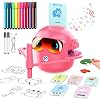 Drawing Robot for Kids, Educational Drawing Machine Voice Interaction Draw Learning Toy with 100 Word Cards & 12 Color Pens Present for Age 3+ Boys Girls Birthday Christmas (Model 2)