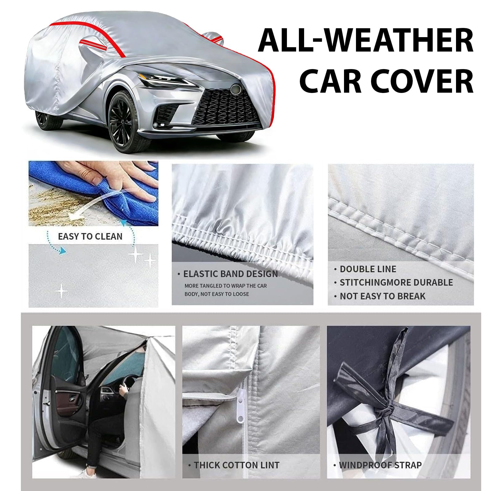 Bâche Voiture Extérieur pour BYD Seal U/DM-i (2023-2025), Housse de Protection Étanche Imperméable Respirante Résistante au Soleil, au Vent,Neige Pluie b66