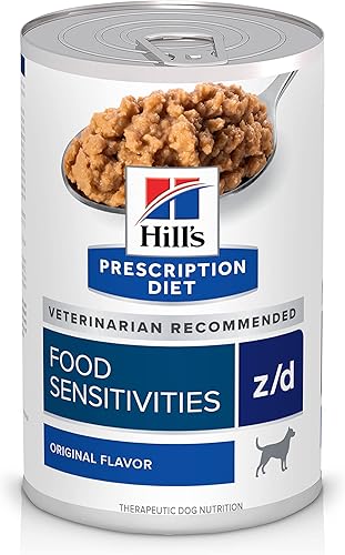 Hill's Prescription Diet zd SkinFood Sensitivities - Alimento húmedo para perros, dieta veterinaria, latas de 13 onzas, paquete de 12
