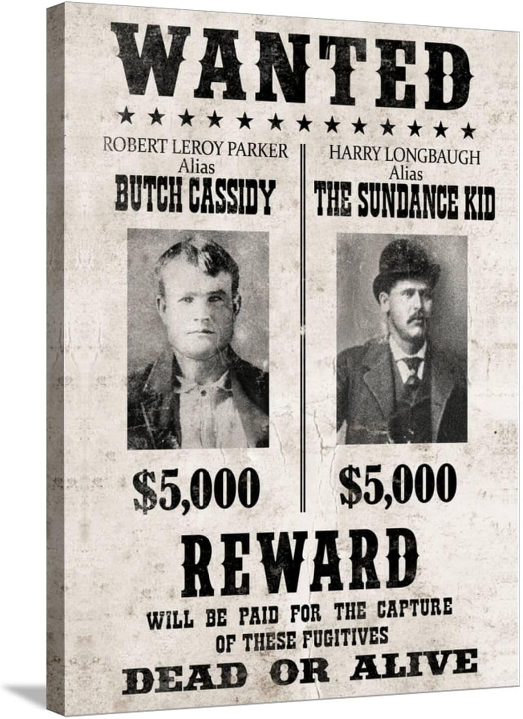 ART.COM Wall Art Print Butch Cassidy and The Sundance Kid Wanted, 24" x 32"