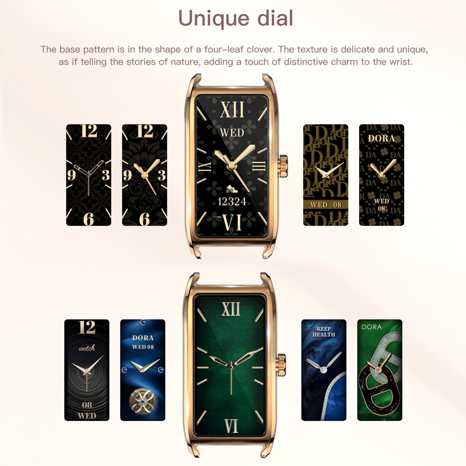 Smartwatch Damen Elegant Dünn Fitnesstracker Eckig Damenuhr 1.13" AMOLED Fitnessuhr Frauen Herzfrequenzmesser Schrittzähler Schlafanalyse Menstruationszyklus Pulsuhr Gold IP68 Wasserdicht Sportuhr