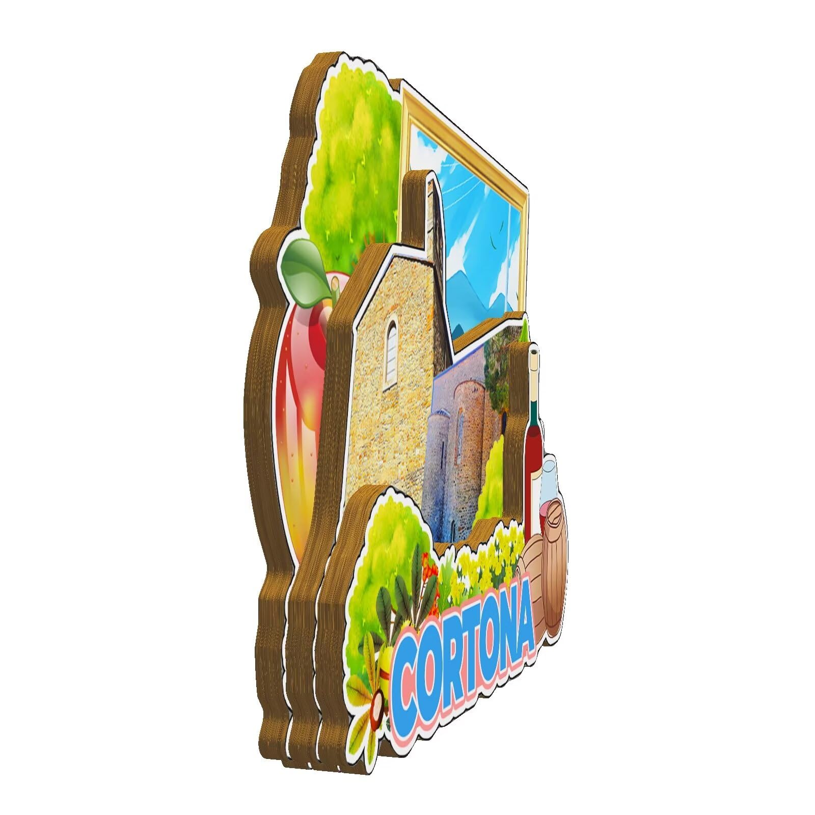Italia Cortona Magnete del frigorifero Magneti decorativo Apribottiglie Tourist City Travel Souvenir Collection Regalo Forte adesivo per frigorifero