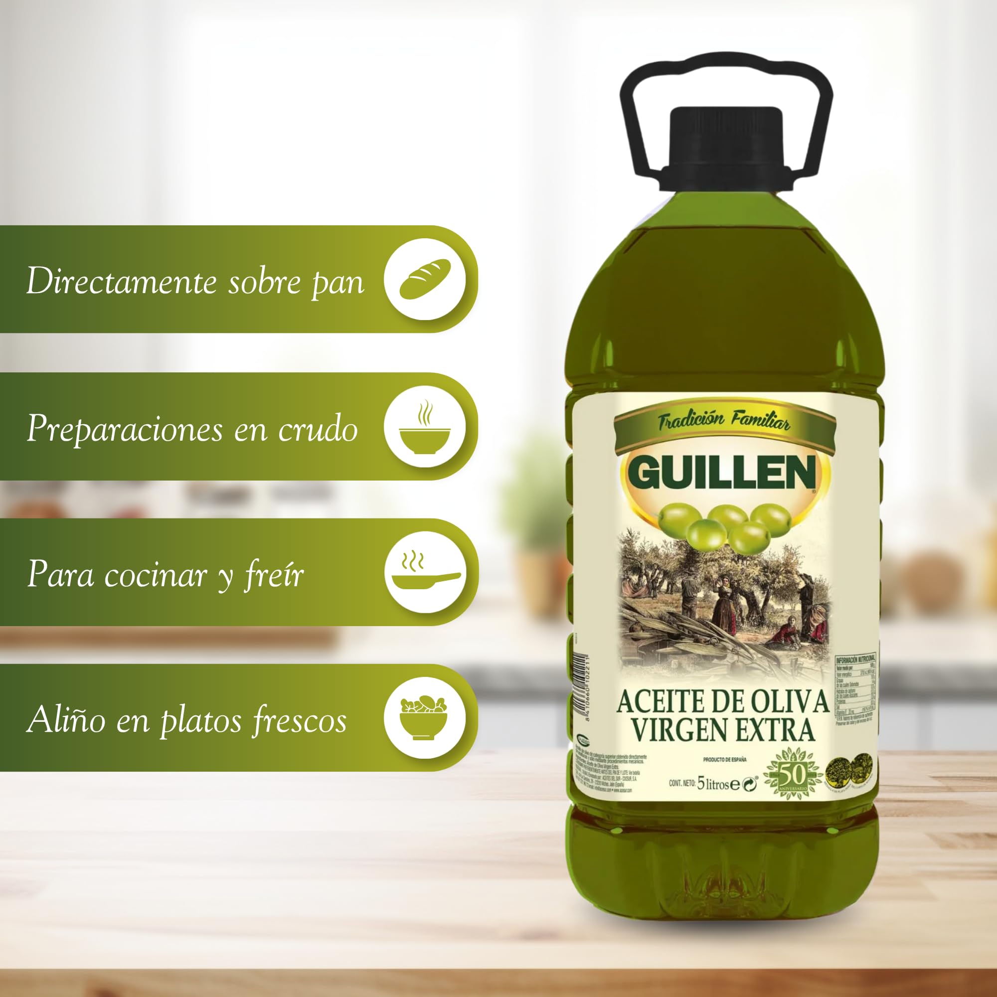 Aceite de Oliva Virgen Extra Garrafa 5 L Guillén